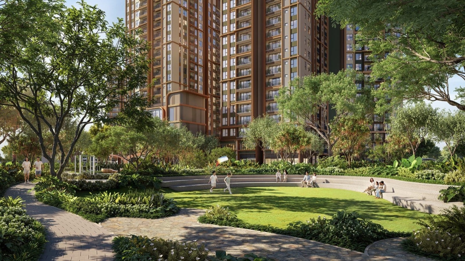 Khán đài ngoài trời và bãi cỏ trong công viên Norton Park